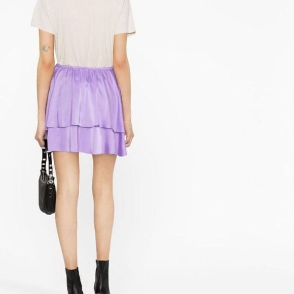 NWT Forte_forte Ruffle Front Mini Skirt Silk Blend - Picture 7 of 12